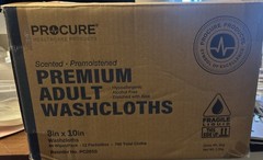 Procure PC265S 8″X10″ Premium Adult Washcloths Wipes Disposable 12 Packs of 64