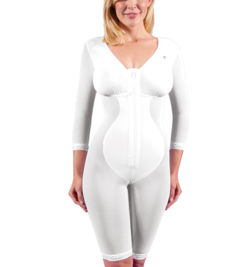 Above-Knee Bodysuit Zippered/Liposuction Surgical Garment Design Veronique BA853