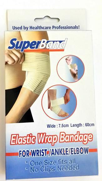LOT of 1x or 2x Wrist Ankle Elbow Elastic Wrap Bandage One Size No Clips Needed