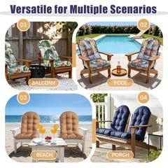Gnostik Adirondack Chair Cushions Set of 2, Floral 46.2×19.2in, Tropical Leaf