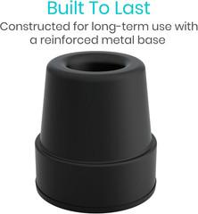 Quad Cane Tips – Heavy Duty 1/2 Inch Replacement Rubber Foot – Black