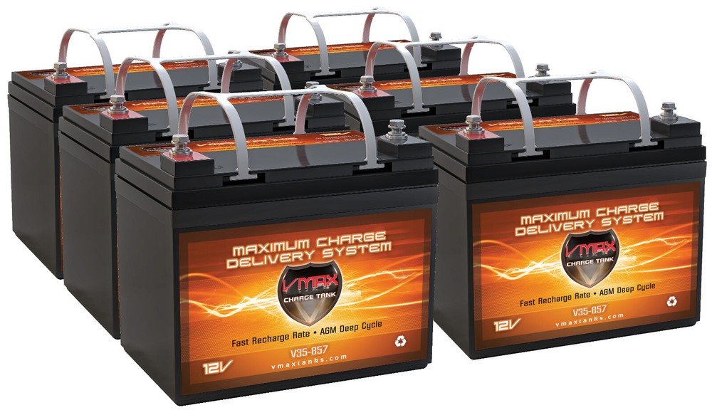 QTY 6 VMAX V35-857 AGM MEDICAL SCOOTER & WHEELCHAIR HI RESERVE 35AH Battery