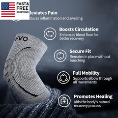 2 Pack Elbow Brace for Women and Men, Elbow Compression Sleeve for Tendoniti