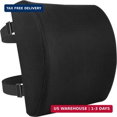 Amazon Basics Rectangular Memory Foam Back Support Cushion for Office Chairs, No