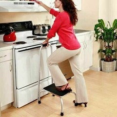 Medical Step Stool Non-Skid Steel Footstool with Handle Support for Seniors Kids