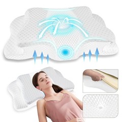 QIUBABYO Adjustable Ergonomic Neck Support Pillow – Memory Foam