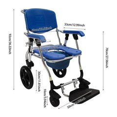 Mobility Commode Wheelchair Foldable Shower Commode Chair With Armrests 275lbs