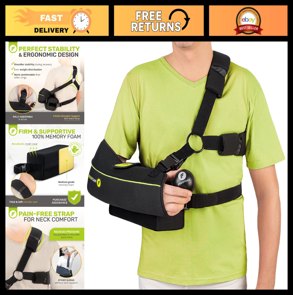 Premium Shoulder Sling with Abduction Pillow – Arm Immobilizer for Athletes (Rig