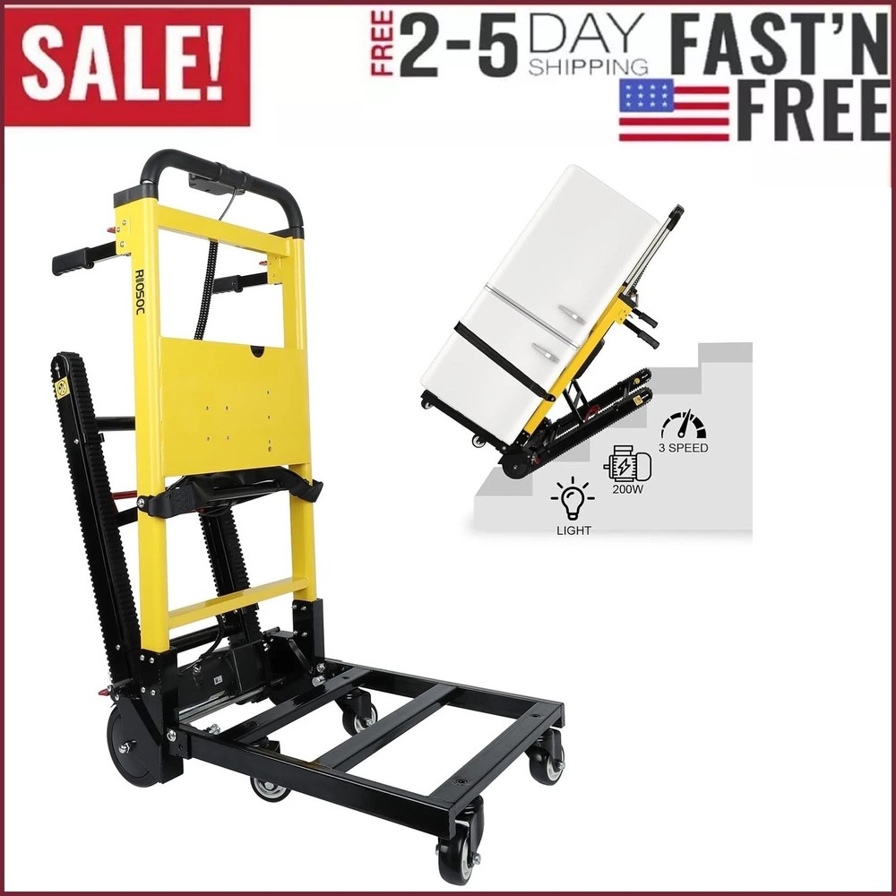 Electric Stair Climbing Dolly Cart, 440lbs Max Load , 200W 3 Adjustable Speeds