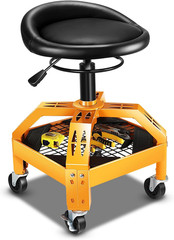 Rolling Padded Seat Adjustable Height Seat 330Lbs Capacity Rolling Mechanic Cree