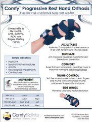 Comfy Splints ComfySplints Adult Left Hand Progressive Rest Orthosis Brace W Bag