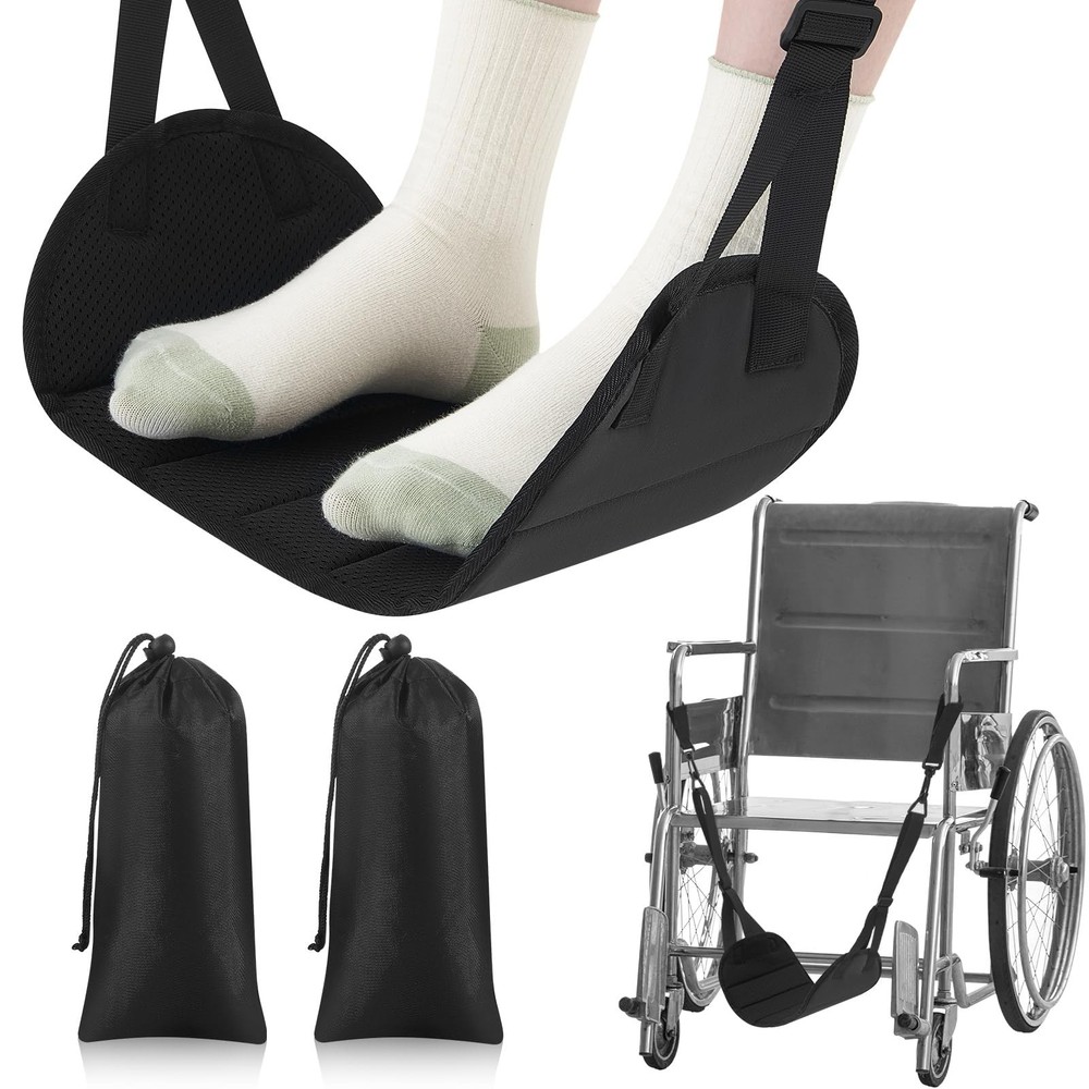 2 Pcs Wheelchair Leg Rest Footrest Hammock Adjustable Footrest Hanging Foot S…