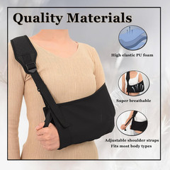 Breathable Arm Sling Shoulder Immobilizer with Pad for Rotator Cuff, Wrist & Elb