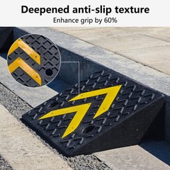 Heavy-Duty Rubber Curb Ramp 6″ Rise, 2 Pack, 11000 lbs Capacity, Anti-Slip Drive
