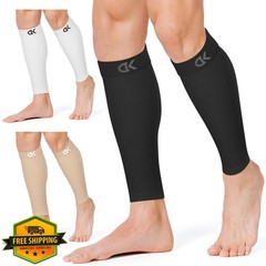 CHARMKING Calf Compression Sleeve L-XL Black/White/Beige 3 pairs
