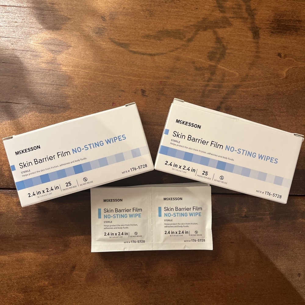 McKesson No Sting Skin Barrier Wipe 2-2/5 X 2-2/5 Inch Sterile 2 25 Ct+ 8 FREE