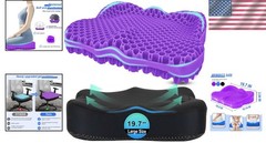 19.7in Breathable Gel Seat Cushion for Office Chairs & Wheelchairs – Pain Relief