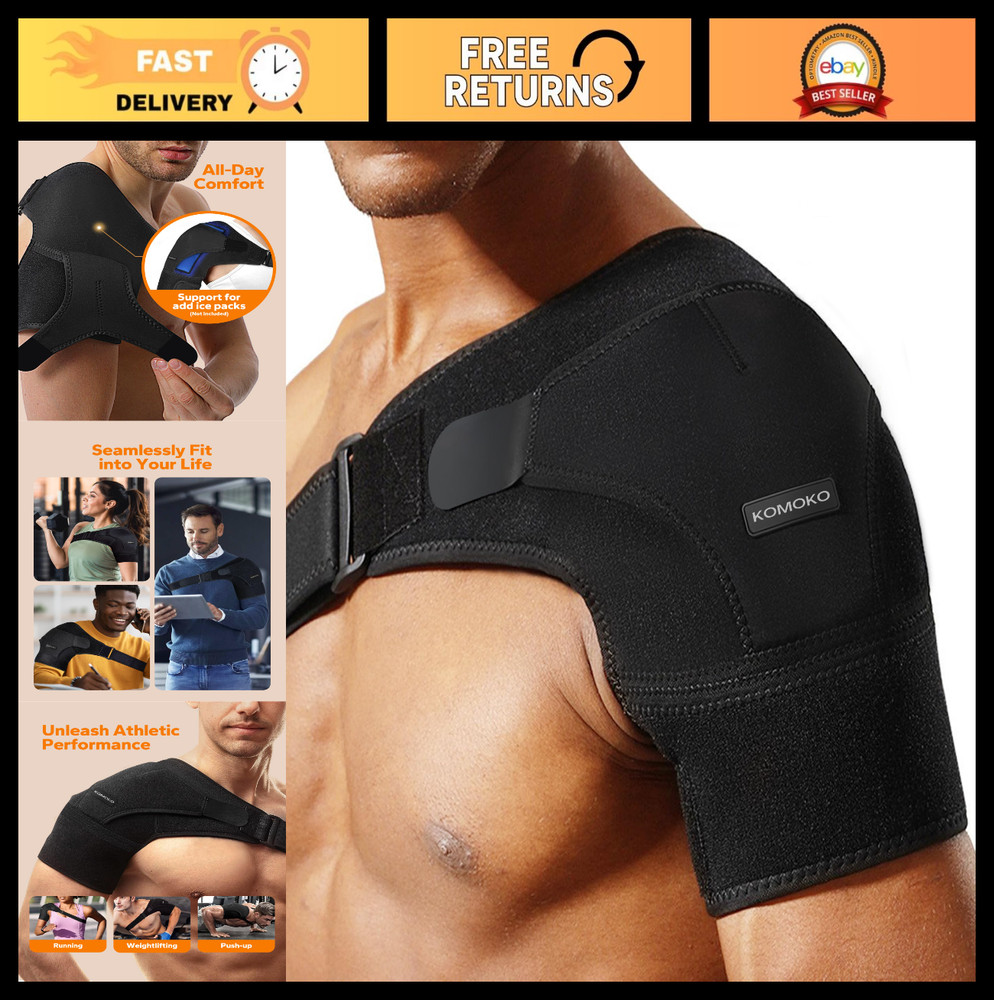 Shoulder Brace for Rotator Cuff Support, Adjustable Arm Sling for Pain Relief, C