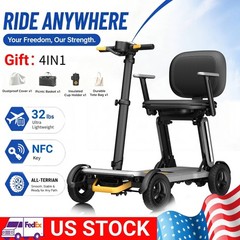 PAISEEC Mobility Scooter for Seniors 32LB Ultra Lightweight One-Step Folding NEW