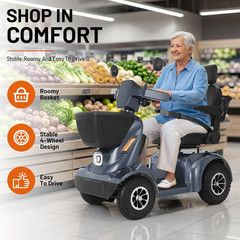 Heavy Duty All-Terrain Mobility Scooter for Adults & Seniors – 1000W Peak Motor,