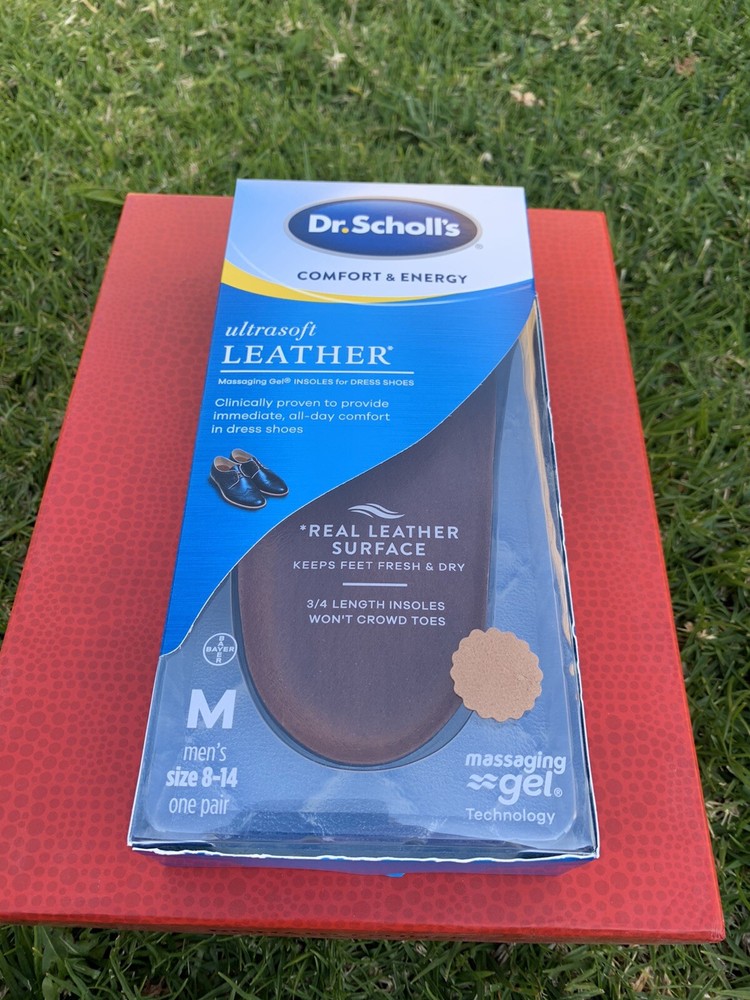 Dr. Scholl’s Comfort & Energy Leather Massaging Gel Insoles Men’s Dress Shoes