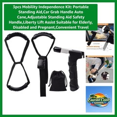 3pcs Mobility Independence Kit: Portable Standing Aid,Car Grab Handle Auto Ca…