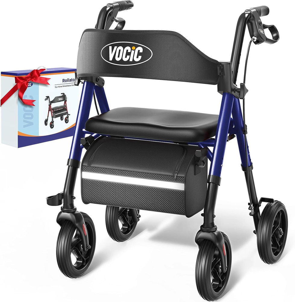 Walkers for Seniors, Z21 Rollator Walker with Seat Supports 350Lb, 8″ Big Wheels
