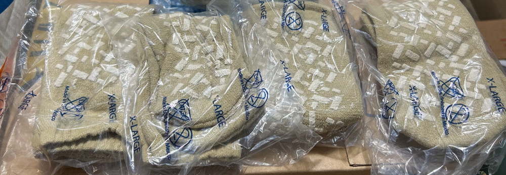 4 pairs Hospital NON slip BEIGE TAN anti-skid socks XL yoga Double Sided Lattice