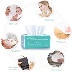 Msoeueso Soft Dry Wipes Cotton Facial Tissues 600 Count Disposable Face Towels