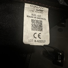 DonJoy IsoFORM Back Brace L/XL Black 456/457 Adjustable Lumbar Support Stabilize