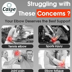 Caspe 2-Pack Elbow Sleeve Brace Wrap Adjustable Support Arm Arthritis Tendonitis
