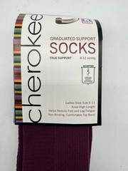 Cherokee Graduated Women’s Compression socks 8-12 MmHg Knee Length Size6-11 Wine