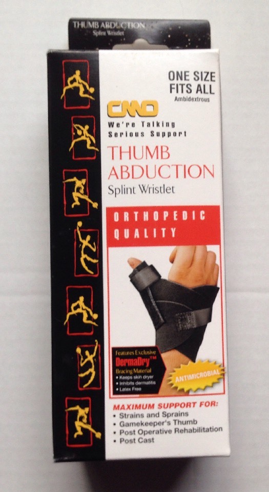 CMO THUMB ABDUCTION SPLINT WRISTLET, ONE SIZE FITS ALL, AMBIDEXTROUS, NEW IN BOX