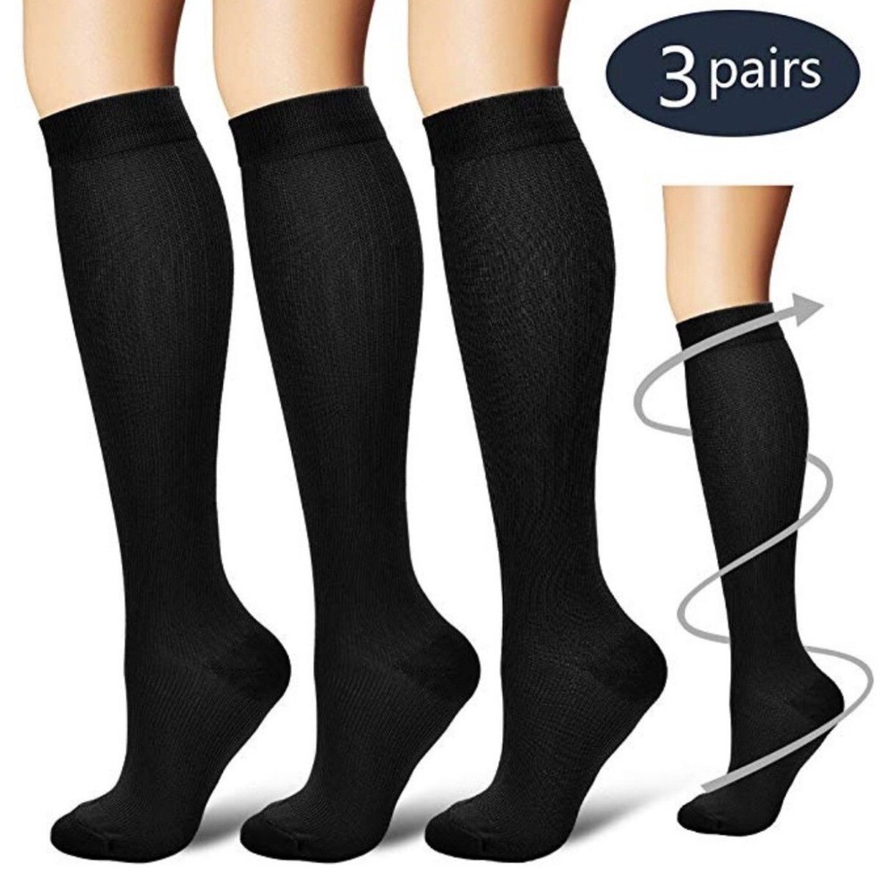 New Medical Compression Stockings/Socks Knee High Class II 20-30 mmHg 3 Pair