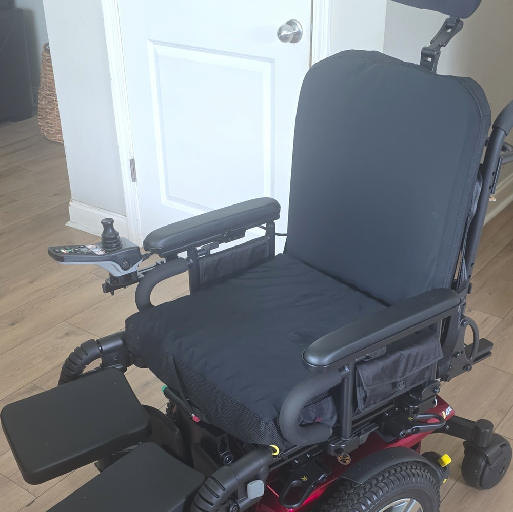 Black Electric Power Wheelchair Mobility Chair with Headrest for Adults