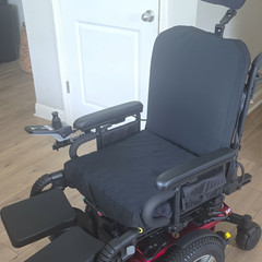 Black Electric Power Wheelchair Mobility Chair with Headrest for Adults