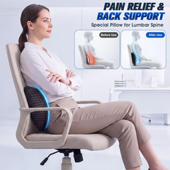 Lumbar Support Pillow,Ergonomic Memory Foam Lumbar Pillow for Chair and Bed ,Low