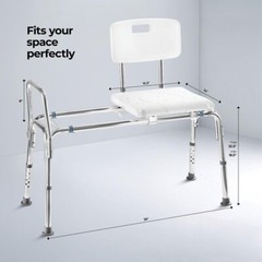 Sliding Shower Transfer Bench, Adjustable Height, Holds Up to 400 lbs