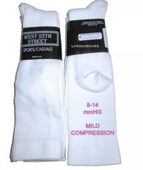 6 Pairs Womens Microfiber Blend Mild COMPRESSION 8-15 mmHg Mid/Over Calf Socks