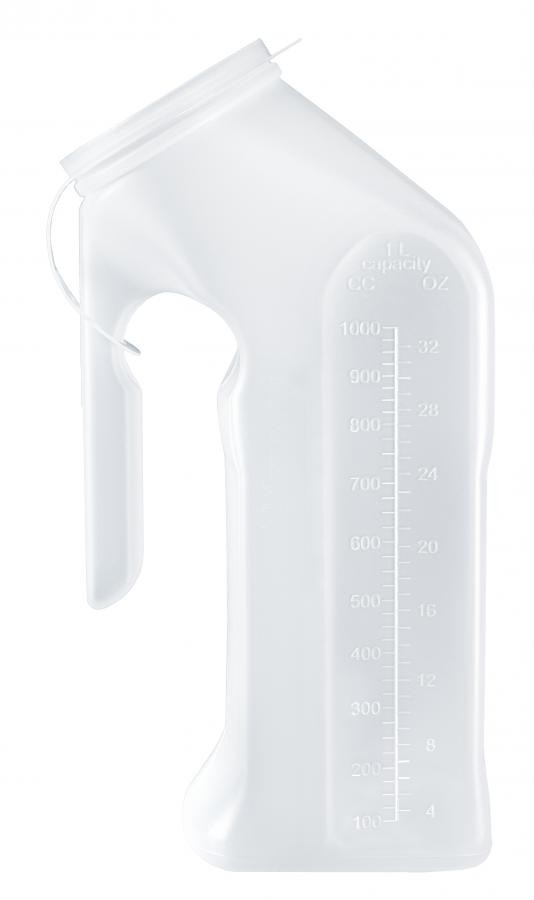 McKesson Male Urinal 1 Quart/1000mL Closure Single Use Translucent Graduated, 50