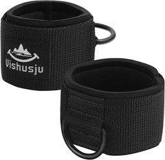Ankle Wrist Cuffs Neoprene Padded Straps D-Ring Glute Kickback for Cable Legs E