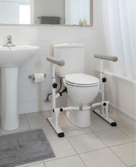 Toilet Safety Rails, Heavy Duty with Handles, Adjustable Height 330lb