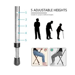 Yayayo Hold 440 lbs Folding Canes with Seat Walking Stick Height Adjustment C…