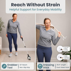 Hip Replacement Recovery Kit Post Surgery with Sock Aid Shoe Horn Leg Lifter