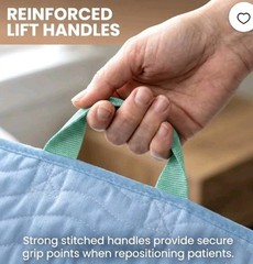 2 Teal Elite Washable Positioning Bed Pad with 8 Reinforced Handles – 34″x52″