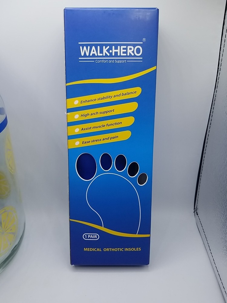 WALK HERO ORTHOTIC INSOLES ~ MEN’S 5-5.5 WOMEN 7-7.5 New In Package