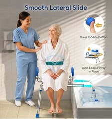 Sliding Shower Chair with Padded 360° Swivel Seat, 330lbs Tub Transfer Bench,…