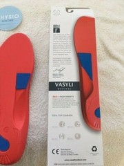 VASYLI CUSTOM Full length red HIGH DENSITY ORTHOTICS INSOLE ARCH SUPPORT