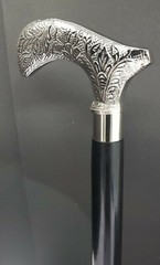 Antique Vintage Victorian Handle Brass Wood Walking Stick Cane Designer Gift