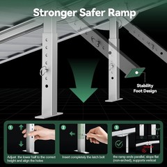 10ft Non-Slip Aluminum Wheelchair Ramp with Support Legs